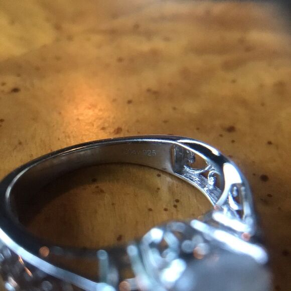 Natural Rainbow Moonstone Chrome Diopside Sterling Silver Ring Size 8 - Picture 6 of 8